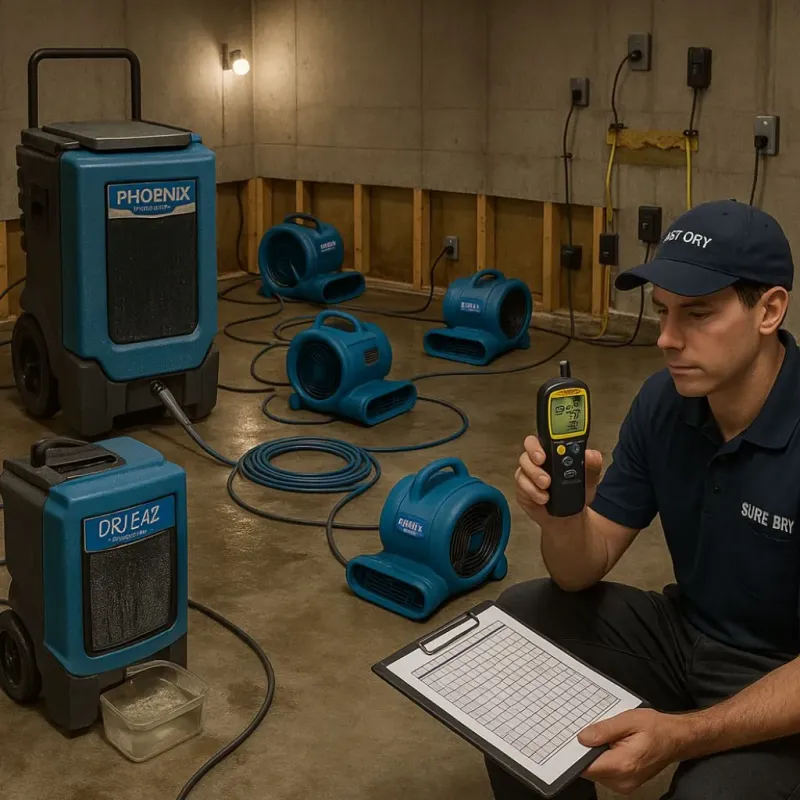 Structural Drying and Dehumidification process in Wilsonville, AL